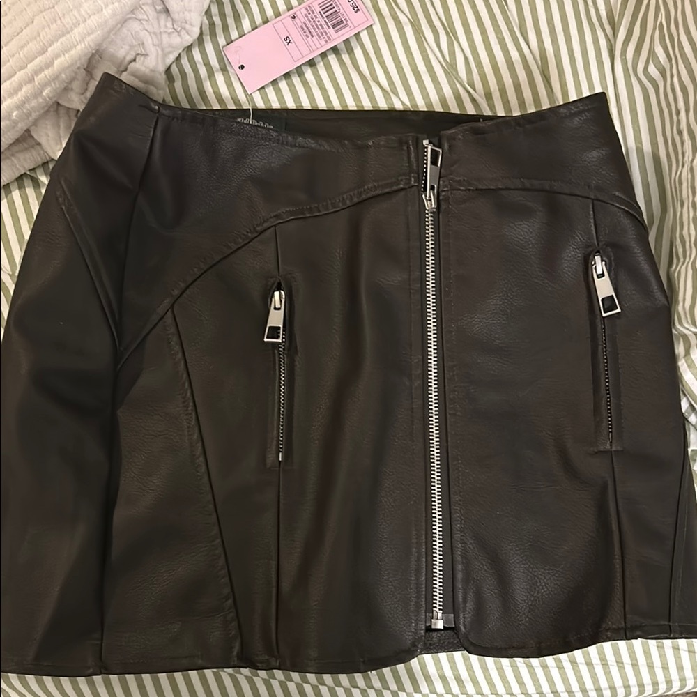 Black Leather Mini Skirt